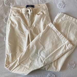 Cream Corduroy Hollister Flare Jeans